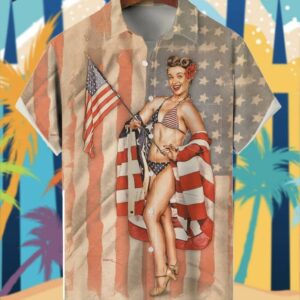 Vintage Casual Independence Day Holiday Hawaiian Shirt