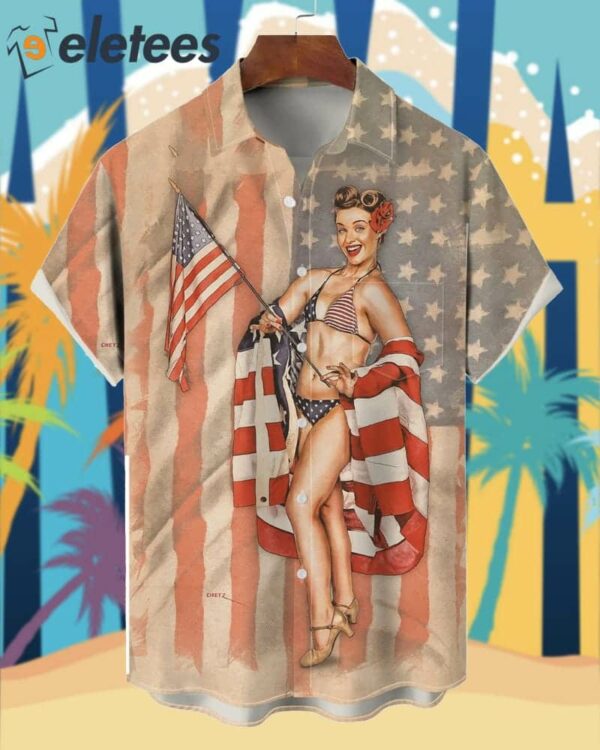 Vintage Casual Independence Day Holiday Hawaiian Shirt