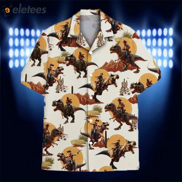 Western Cowboy Dinosaur Hawaiian Shirt