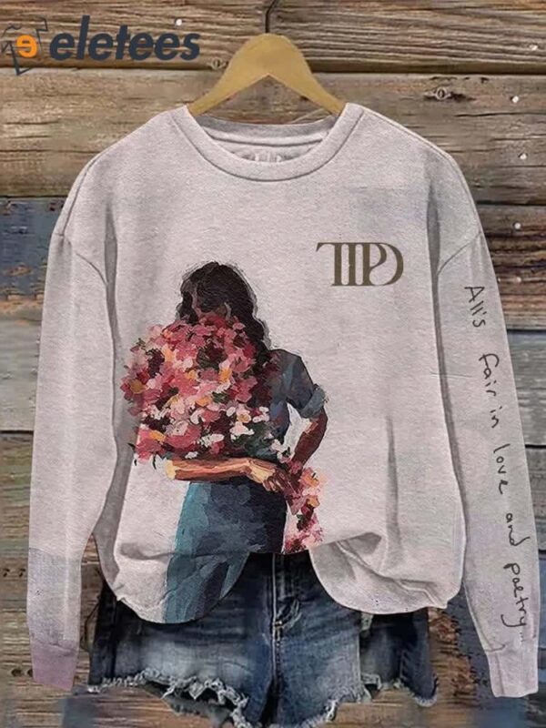 Women’s All’s Fair In Love And Poetry Print Casual Sweatshirt