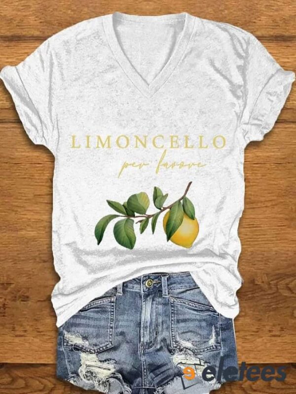 Women’s Capri Italy Limoncello Per Favore printed T-shirt