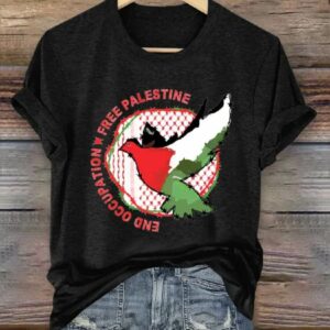 Women's End Occupation Free Palestine Peace Freedom Printed Shirt