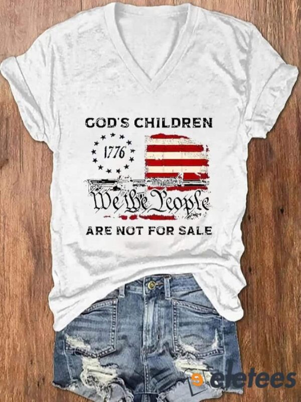 Women’s Independence Day God’s Children We The People Print T-Shirt
