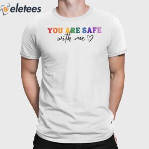 Women’s LGBTQ You Are Safe With Me Print V-Neck T-Shirt