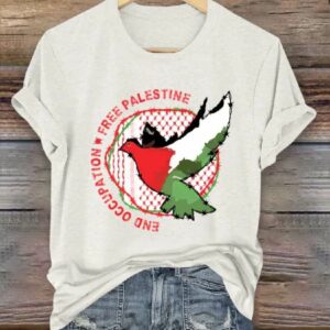 Womens Peace Freedom Art Design Printed T Shirt