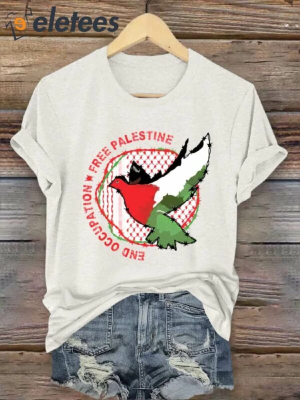 Women’s Peace Freedom Art Design Printed T-Shirt