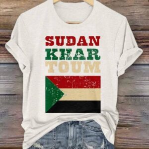 Womens Peace Sudan Kahr Toum Art Design Printed T Shirt1