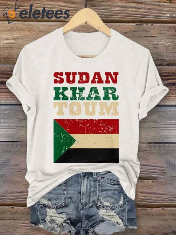 Women’s Peace Sudan Kahr Toum Art Design Printed T-Shirt