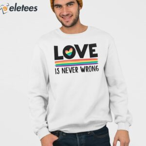 Womens Rainbow Pride Month Love Print V Neck T Shirt 3