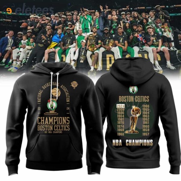 Celtics 2024 Finals Champions Hoodie 18X Champs