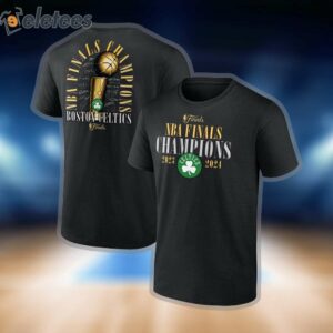 Celtics 2024 NBA Finals Champions Fade Away Jumper Roster Signature T-Shirt