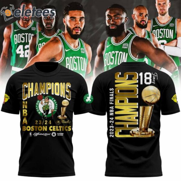 Celtics Black 2024 Finals Champions T-Shirt
