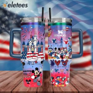 Disney Characters Magical Castle 4th Of July 40oz Tumbler 20242