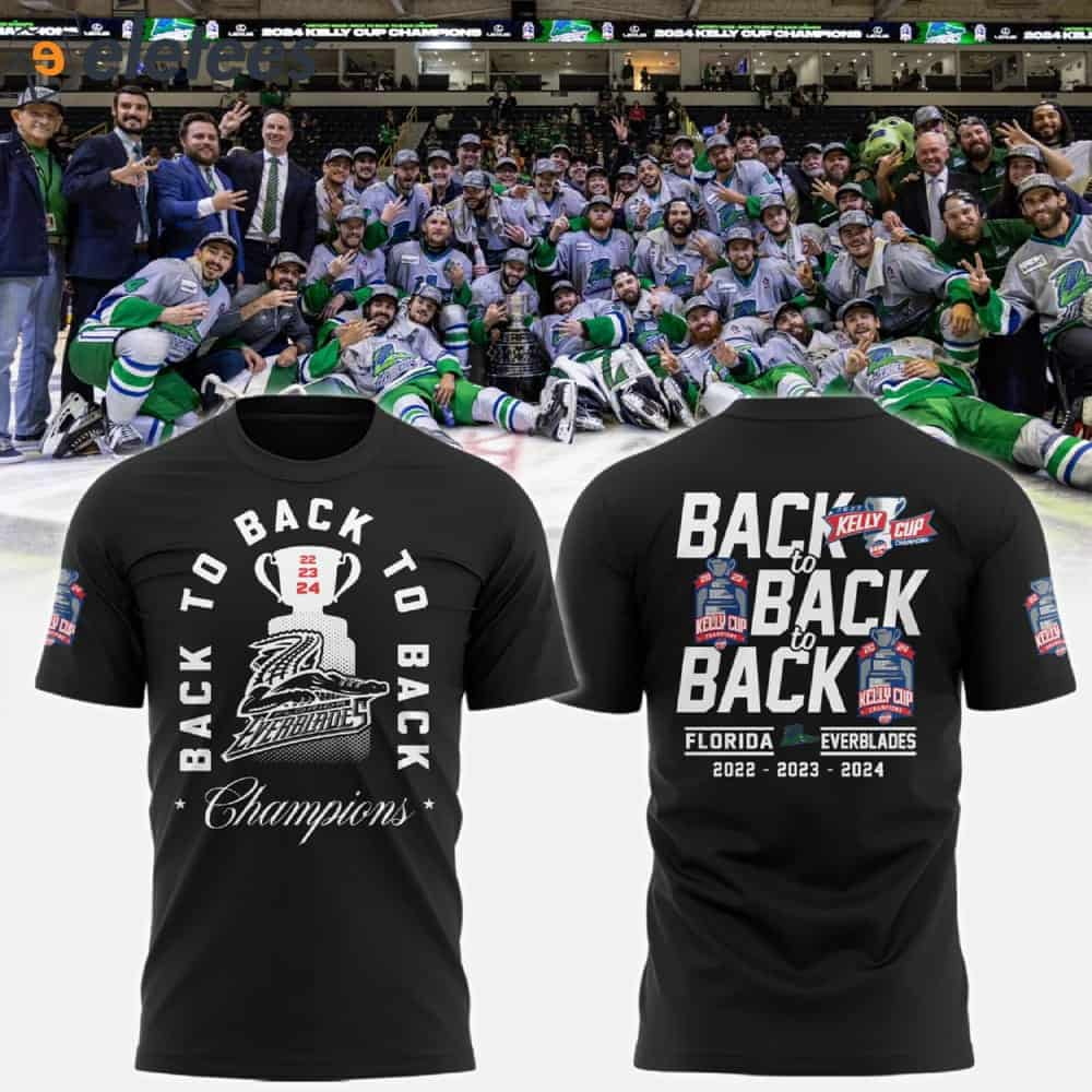 Everblades Champions 2024 Back To Back To Back Shirt