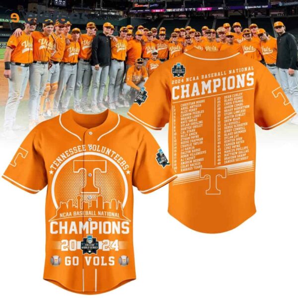 Go Vols NCAA Baseball National Champions 2024 Baseball Jersey