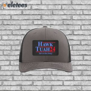 Hawk Tuah 24 Spit On That Thang Leather Patch Hat1