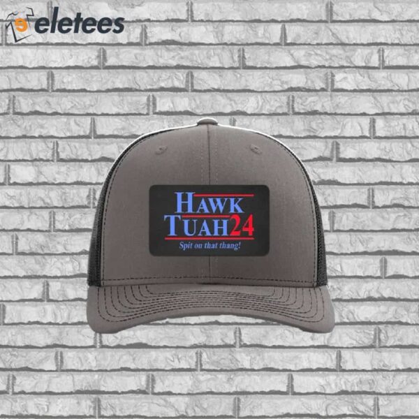 Hawk Tuah 24 Spit On That Thang Leather Patch Hat