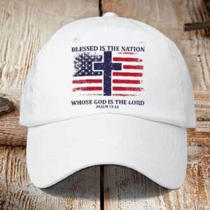 Independence Day Blessed Nation Psalm 33 22 Unisex Hat1