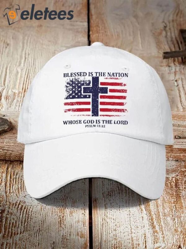 Independence Day Blessed Nation Psalm 33 22 Unisex Hat