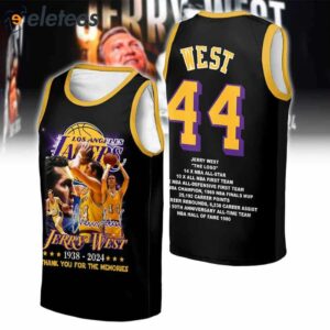 Jerry West Lakers 1938-2024 Thank You For The Memories Jersey