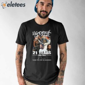 Kendrick Lamar 21 Years 2003-2024 Thank You For The Memories Shirt