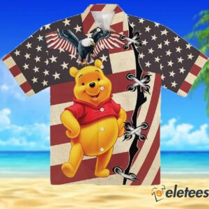 Pooh Bear 4th July US Flag Patriot Day Winnie The Pooh Hawaiian Shirt