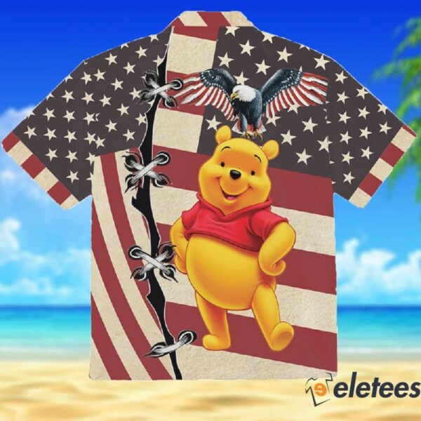Pooh Bear 4th July US Flag Patriot Day Winnie The Pooh Hawaiian Shirt