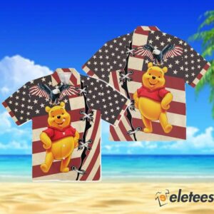 Pooh Bear 4th July US Flag Patriot Day Winnie The Pooh Hawaiian Shirt 3