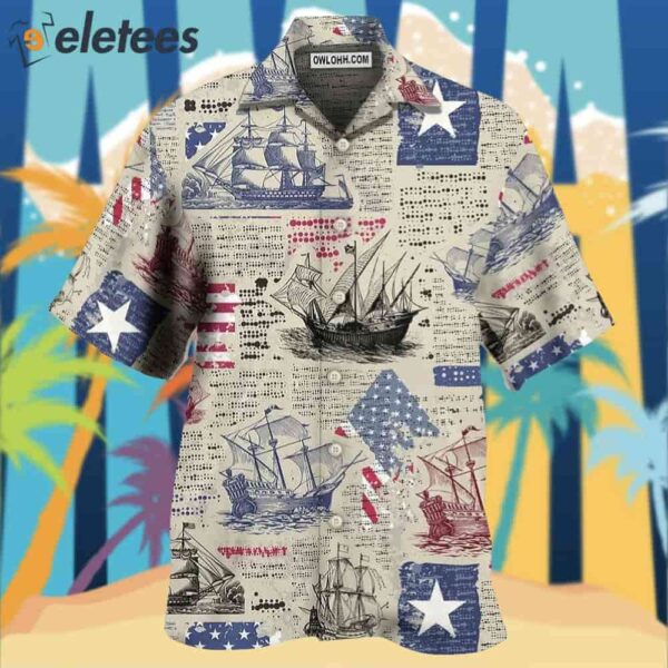 Sailing US Flag Independence Day Hawaiian Shirt