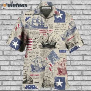 Sailing US Flag Independence Day Hawaiian Shirt1