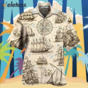 Sailing Vintage Pirate Map Hawaiian Shirt