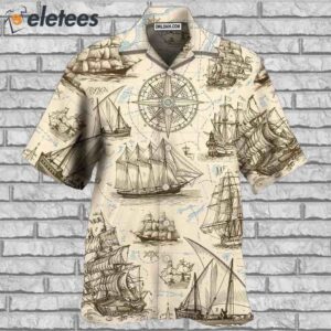 Sailing Vintage Pirate Map Hawaiian Shirt1
