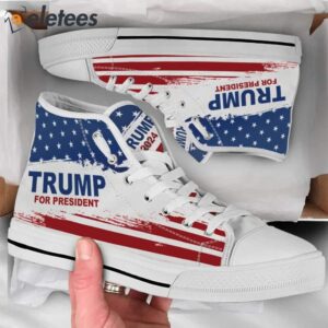 TRUMP 2024 For President High Top Canvas Shoes1