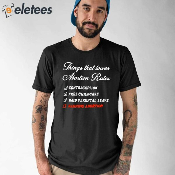 Things That Lower Abortion Rates Shirt