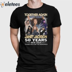Together Again 2024 Tour Janet Jackson 50 Years 1974-2024 Thank You For The Memories T-Shirt