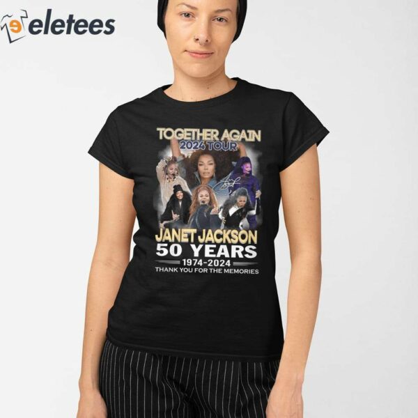 Together Again 2024 Tour Janet Jackson 50 Years 1974-2024 Thank You For The Memories T-Shirt