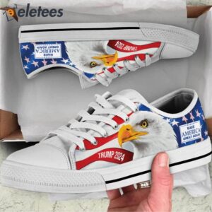 Trump 2024 Eagle American Flag Low Top Canvas Shoes