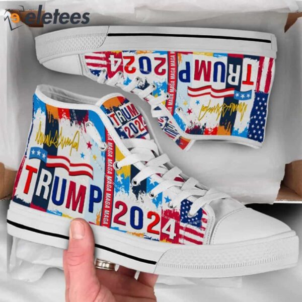 Trump 2024 MAGA Donald Trump Fan High Top Canvas Shoes