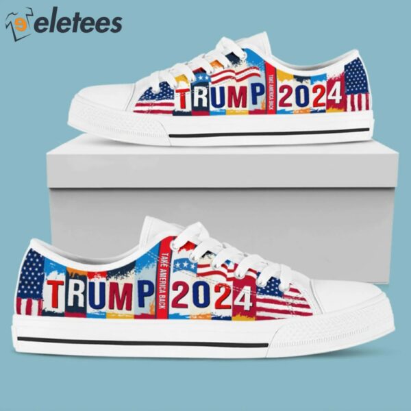 Trump 2024 Take America Back Low Top Canvas Shoes