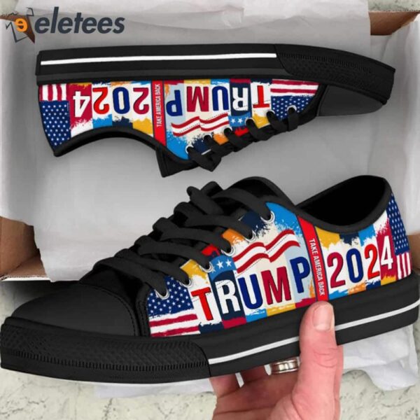 Trump 2024 Take America Back Low Top Canvas Shoes