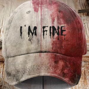 Unisex I’m Fine Bloody Halloween Printed Hat