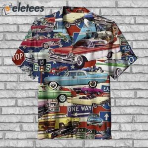 Vintage Car Collage Hawaiian Shirt1