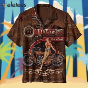 Vintage Motorcycle Hawaiian Shirt