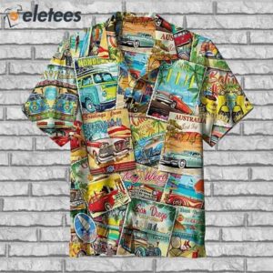 Vintage Travel Collage At Eurographics Hawaiian Shirt1