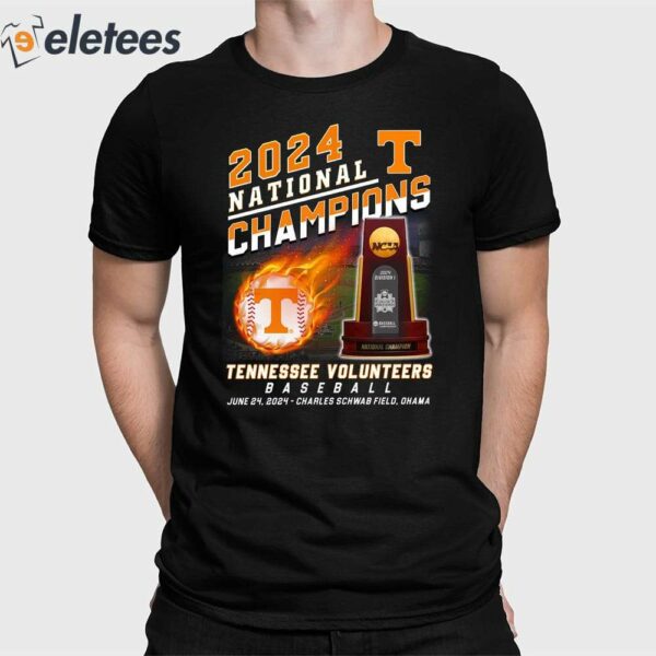 Vols Baseball 2024 National Champions Two-Sided Shirt