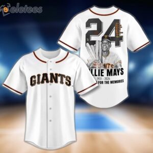 Willie Mays 1931-2024 Thanks For The Memories Baseball Jersey