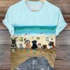 Women’s Beach Bar Dogs Print T-Shirt