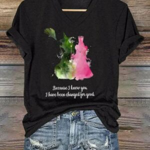 Women's Because I Met You, I Have Completely Changed Witch Print Casual T-Shirt