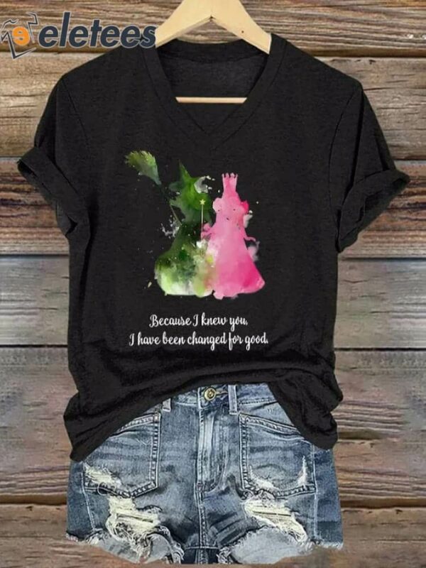 Women’s Because I Met You, I Have Completely Changed Witch Print Casual T-Shirt
