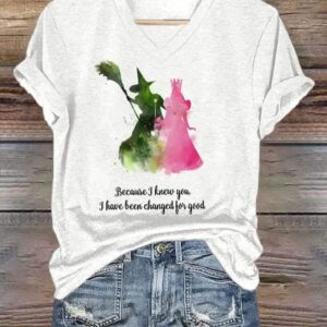 Womens Because I Met You I Have Completely Changed Witch Print Casual T Shirt 2